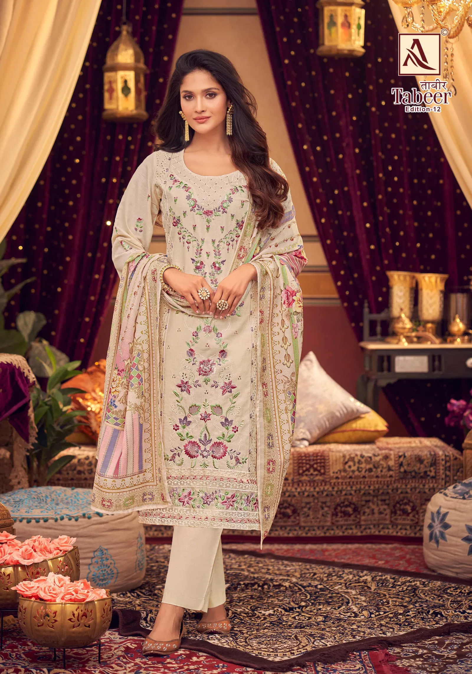 Tabeer Edition 12 By Alok Suit Cambric Lawn Dress Material Exporters In India